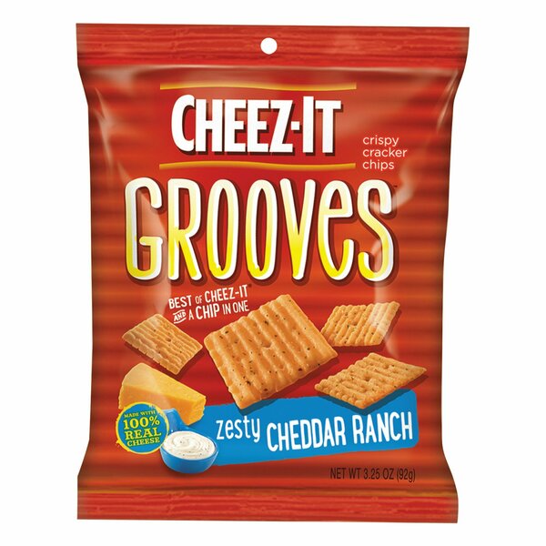 Sunshine Cheez-it Grooves Crackers, Zesty Ranch, 3.25 Bag, 6PK 2410093646